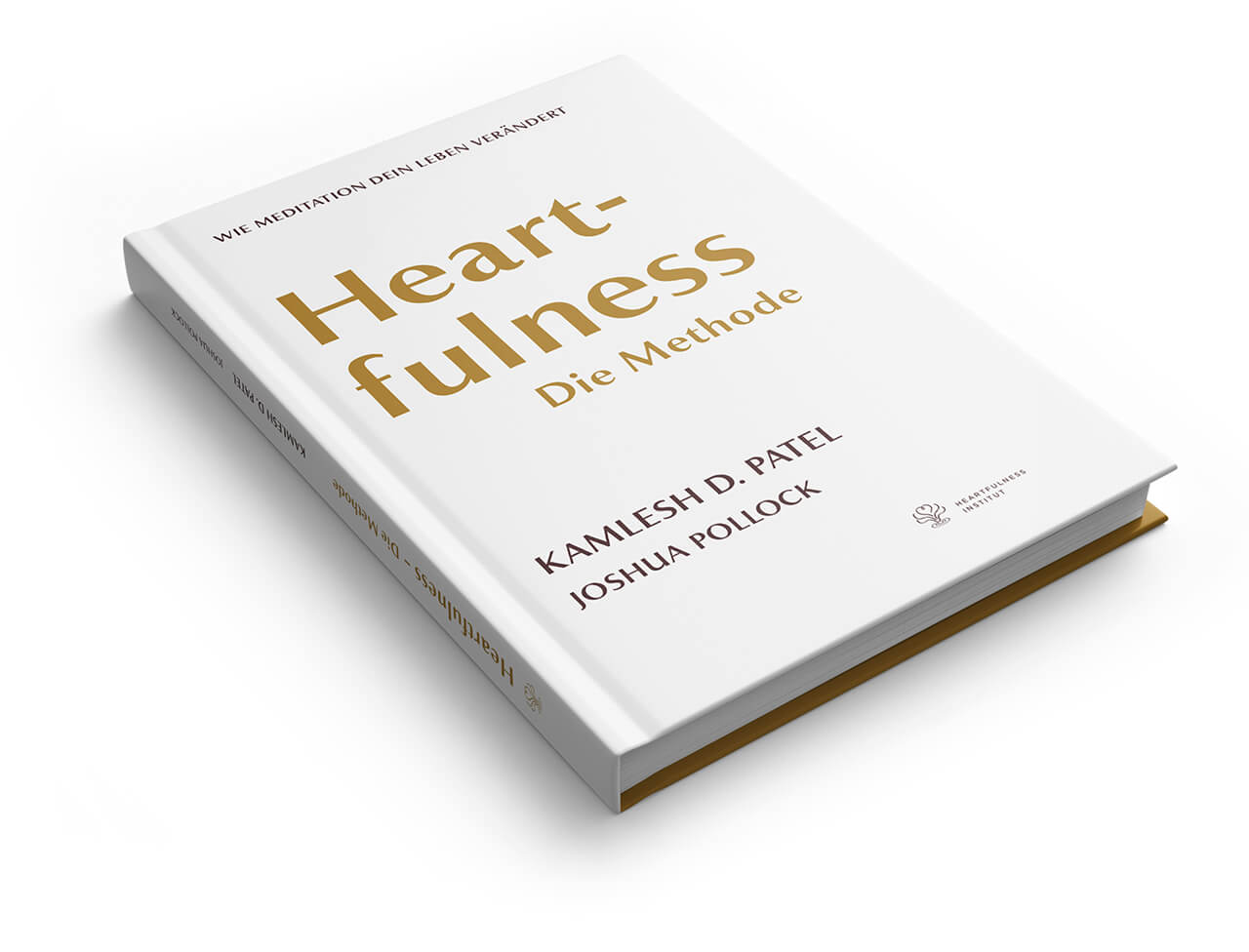 Das Buchcover von Heartfulness - Die Methode liegt perspektivisch auf einem weißen Hintergrund.